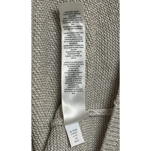 White House Black Market Tunic Length Tank Oatmeal, Gold Threading Glittery, XS - Picture 6 of 13